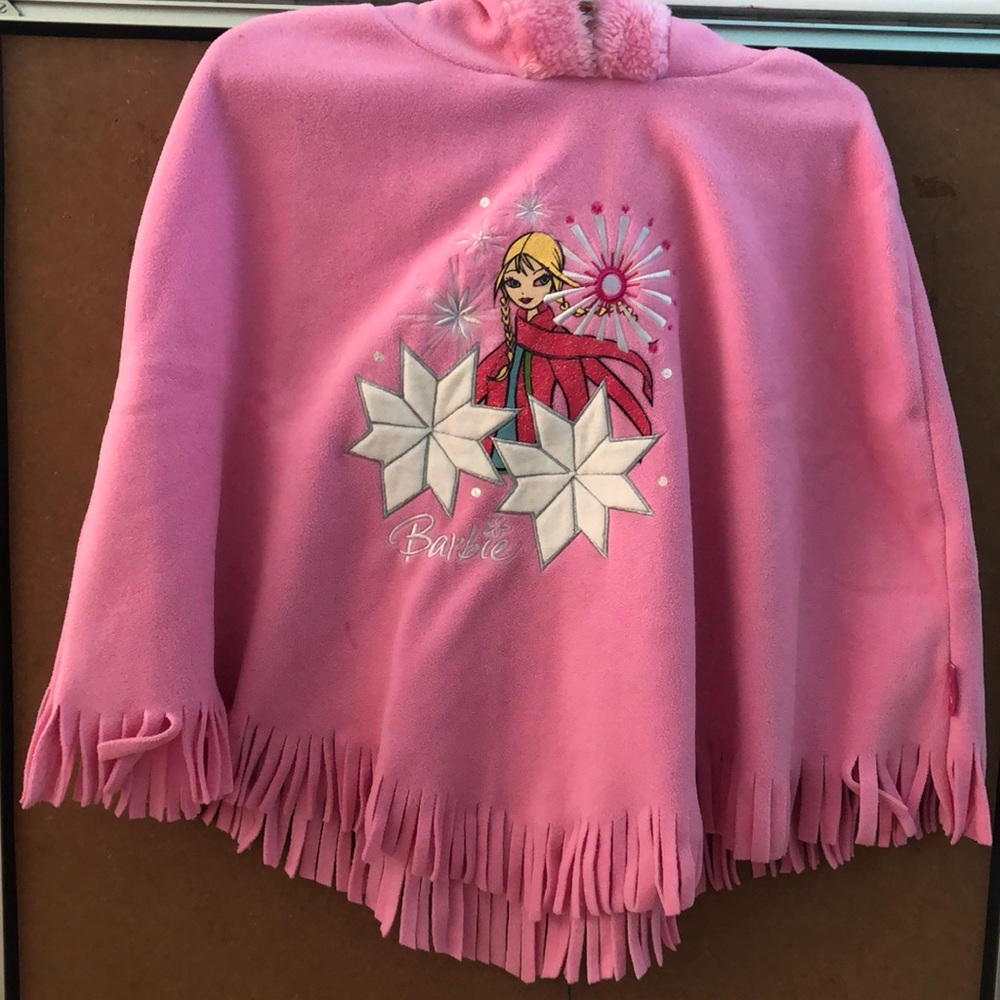 Barbie Fleece Pink Hooded Poncho